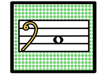 Music Notes, Do C clave de Fa, Musica, notas musicales, clave de fa, niños, escuela, pentagrama - obrazy, fototapety, plakaty