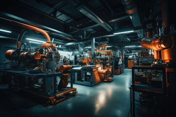 Processing machinery in a modern factory - obrazy, fototapety, plakaty
