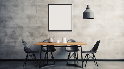 mock up poster frame in the room interior with scandinavian style.