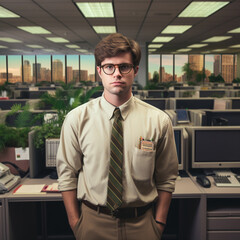 photo a man 26 years old, office space background