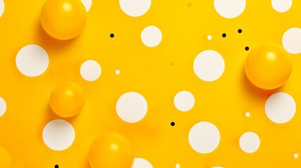 Vibrant Circles: Playful Yellow Polka Dot Wallpaper