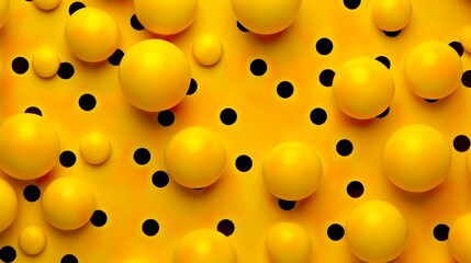 Vibrant Circles: Playful Yellow Polka Dot Wallpaper