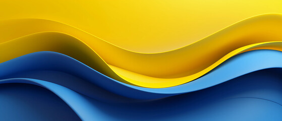 Abstract yellow and blue 3D waves