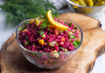 Bulgur Salad with Turnips (Turkish name; salgamli bulgur salatasi)