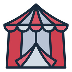 Circus Tent filled line icon