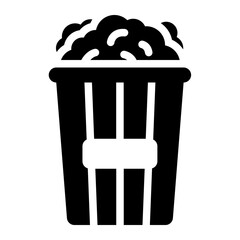 Popcorn black solid glyph icon