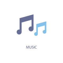 music concept line icon. Simple element illustration.music concept outline symbol design.