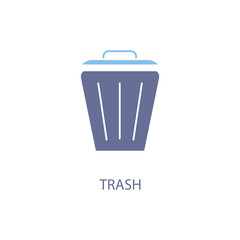 trash concept line icon. Simple element illustration.trash concept outline symbol design.