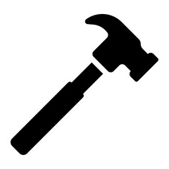 Hammer black solid glyph icon