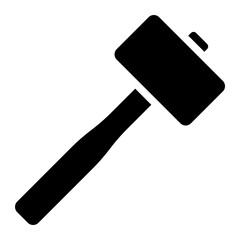 Mallet black solid glyph icon