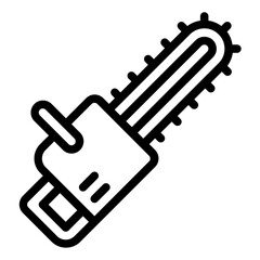Chainsaw black outline icon