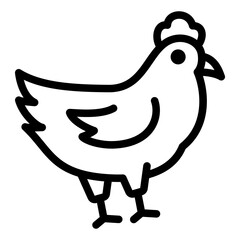 Hen black outline icon