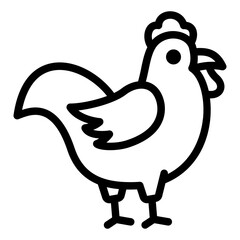 Rooster black outline icon