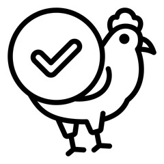 Healthy Chicken black outline icon
