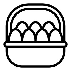 Eggs Basket black outline icon