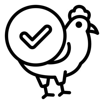 Healthy Chicken black outline icon