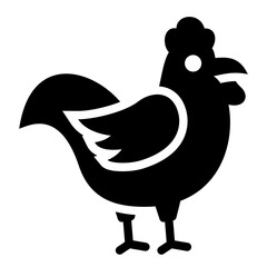 Rooster black solid glyph icon