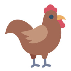 Rooster color flat icon