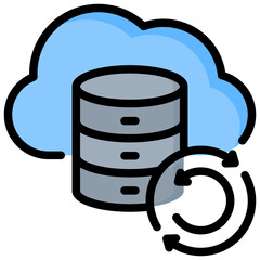 Data Backup Outline Color Icon