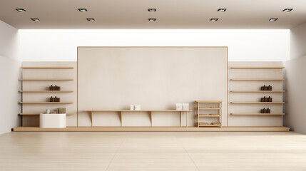 Captivating Minimalist Fashion Store Display, A Showcase of Elegant Simplicity and Style in the World of Fashion Merchandising