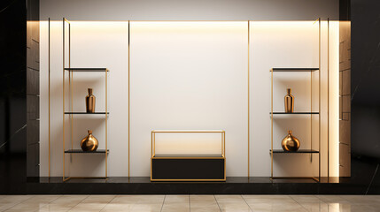 Captivating Elegance, The Exquisite Black Gold Minimalist Aesthetic of Our Exclusive Boutique Store