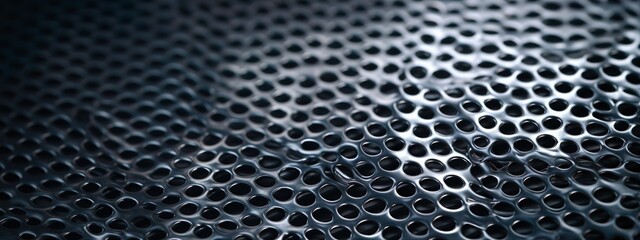 Abstract Metal Symphony: Perforated Texture Background Ideal for Web Banners