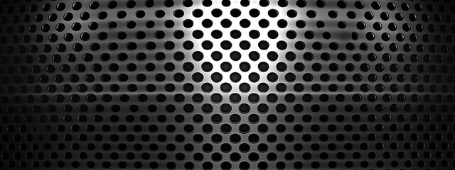 Abstract Metal Symphony: Perforated Texture Background Ideal for Web Banners