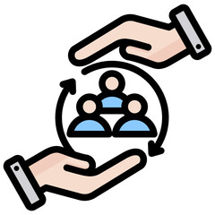 Human Resource Outline Color Icon