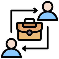 Employee Turnover Outline Color Icon