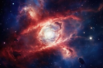 View of spiral galaxy from outer space