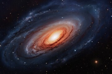 View of spiral galaxy from outer space