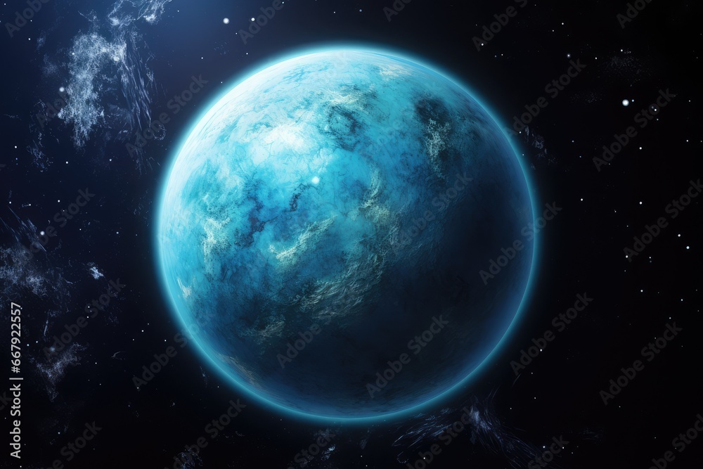 Canvas Prints planet neptune in a black background