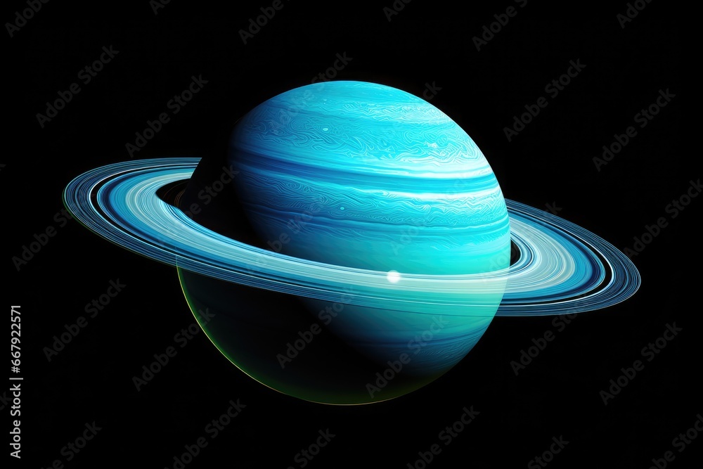 Canvas Prints planet uranus in a black background