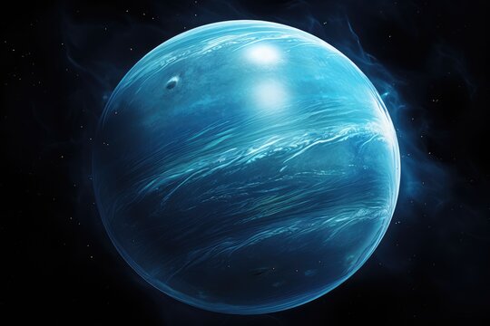 Planet Neptune in a black background