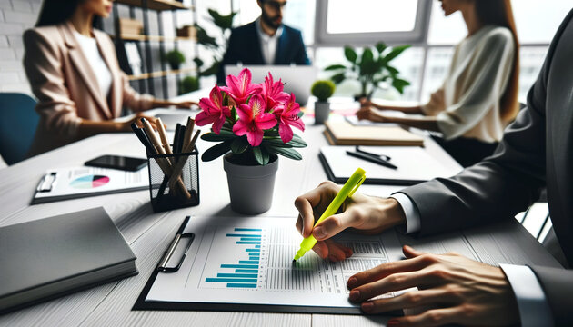 Momentaufnahmen des modernen B&uuml;rolebens Von dynamischen Team-Meetings und fokussiertem Einzelarbeit bis hin zu kreativen Brainstorming-Sessions &ndash; Einblicke in die facettenreiche Arbeitswelt