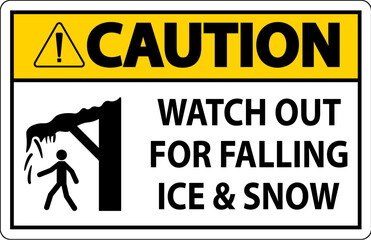 Caution Sign Watch Out For Falling Ice And Snow