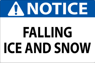 Notice Sign Falling Ice And Snow