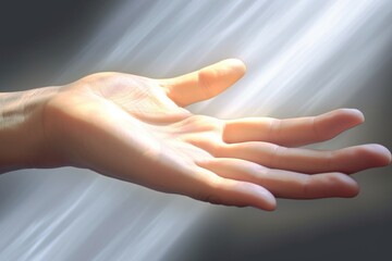 Reiki - Hand with light - Prayer - Religion