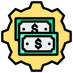Financial Management Outline Color Icon