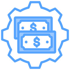 Financial Management Blue Icon