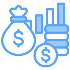 Wealth Management Blue Icon