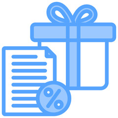 Gift Tax Blue Icon