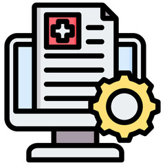 Medical Record Management Outline Color Icon