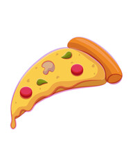 pizza slice isolated on transparent background
