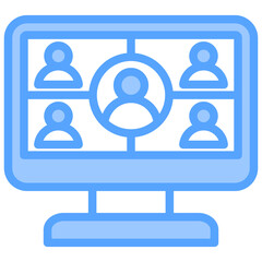 Virtual Classrom Blue Icon