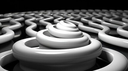 Fototapeta premium Realistic Render art work with black and white (UHD Wallpaper)