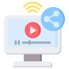 Share Video Flat Icon