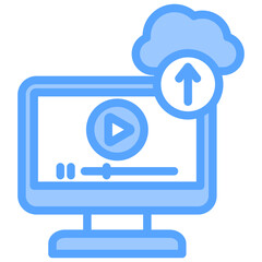 Upload Video Blue Icon