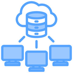 Cloud Hosting Blue Icon