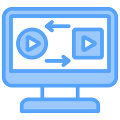 Video Encoding Blue Icon